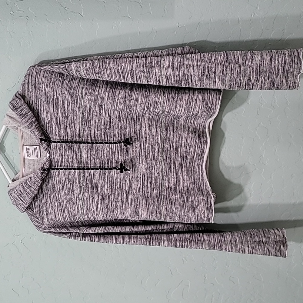 PINK VS Cropped Hoodie M Grey